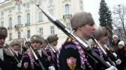 Прага зимой. Военный парад